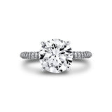 Round Cut Pave Engagement Ring with Diamond Collar - Evanthe