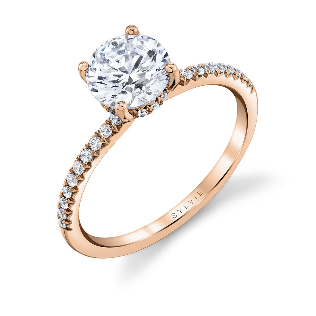 Round Cut Classic Hidden Halo Engagement Ring - Blythe