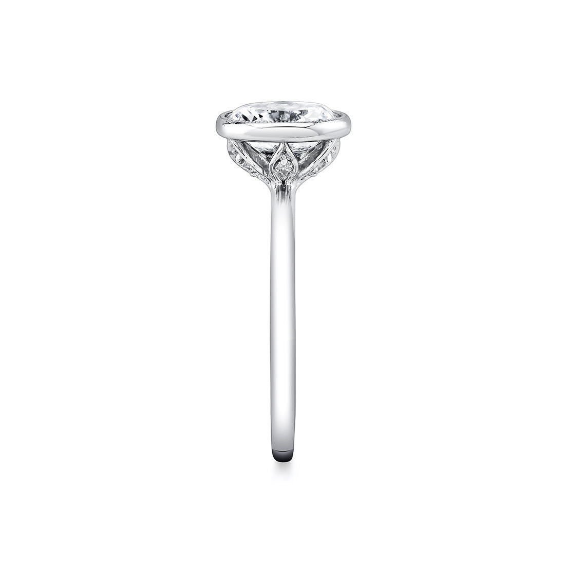 Tulira Bezel Set Solitaire Engagement Ring - Iris