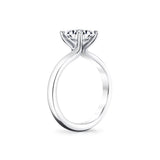Oval Cut Wide Band Solitaire Engagement Ring - Demitra