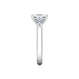 Oval Cut Wide Band Solitaire Engagement Ring - Demitra