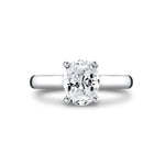 Oval Cut Wide Band Solitaire Engagement Ring - Demitra