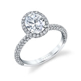 Pave Oval Engagement Ring - Fara