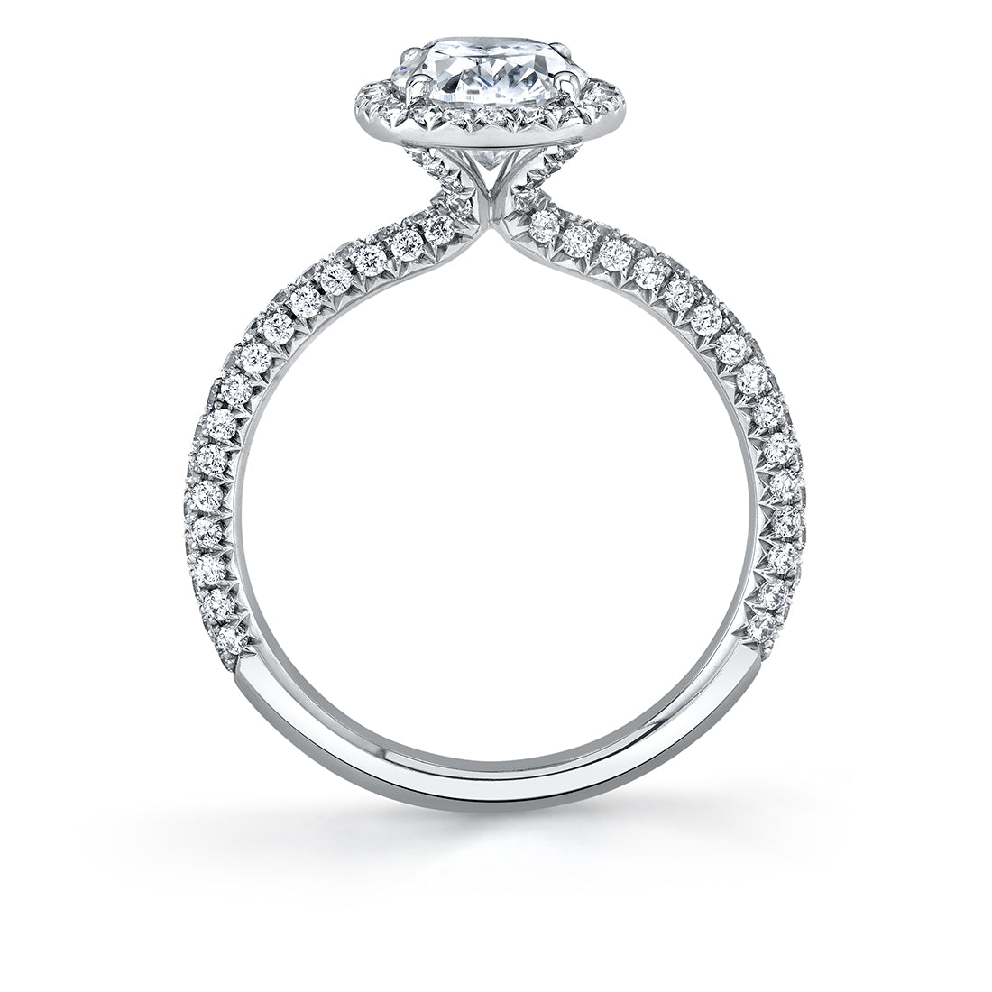 Pave Oval Engagement Ring - Fara