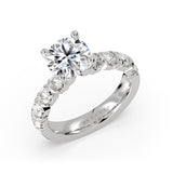 Round Cut Bar Set Diamond Engagement Ring - London