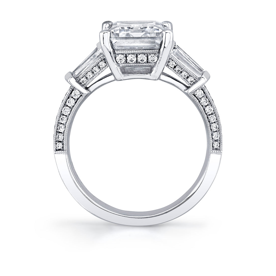 Emerald Cut Three Stone Engagement Ring - Alexis