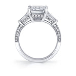 Emerald Cut Three Stone Engagement Ring - Alexis