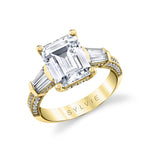 Emerald Cut Three Stone Engagement Ring - Alexis