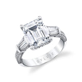 Emerald Cut Three Stone Engagement Ring - Alexis