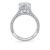 Round Cut Hidden Halo Pave Engagement Ring - Peighton