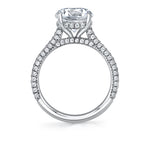 Cushion Cut Hidden Halo Pave Engagement Ring - Peighton