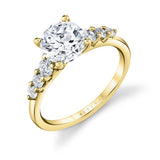 Round Cut Classic Graduating Engagement Ring - Eden