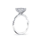 Emerald Cut Alternating Diamond and Baguette Engagement Ring - Tessa
