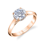 Unique Hidden Halo Engagement Ring - Fae