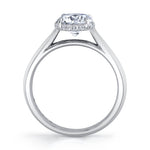 Unique Hidden Halo Oval Engagement Ring - Fae
