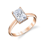 Radiant Cut Engagement Ring with Hidden Halo - Fae