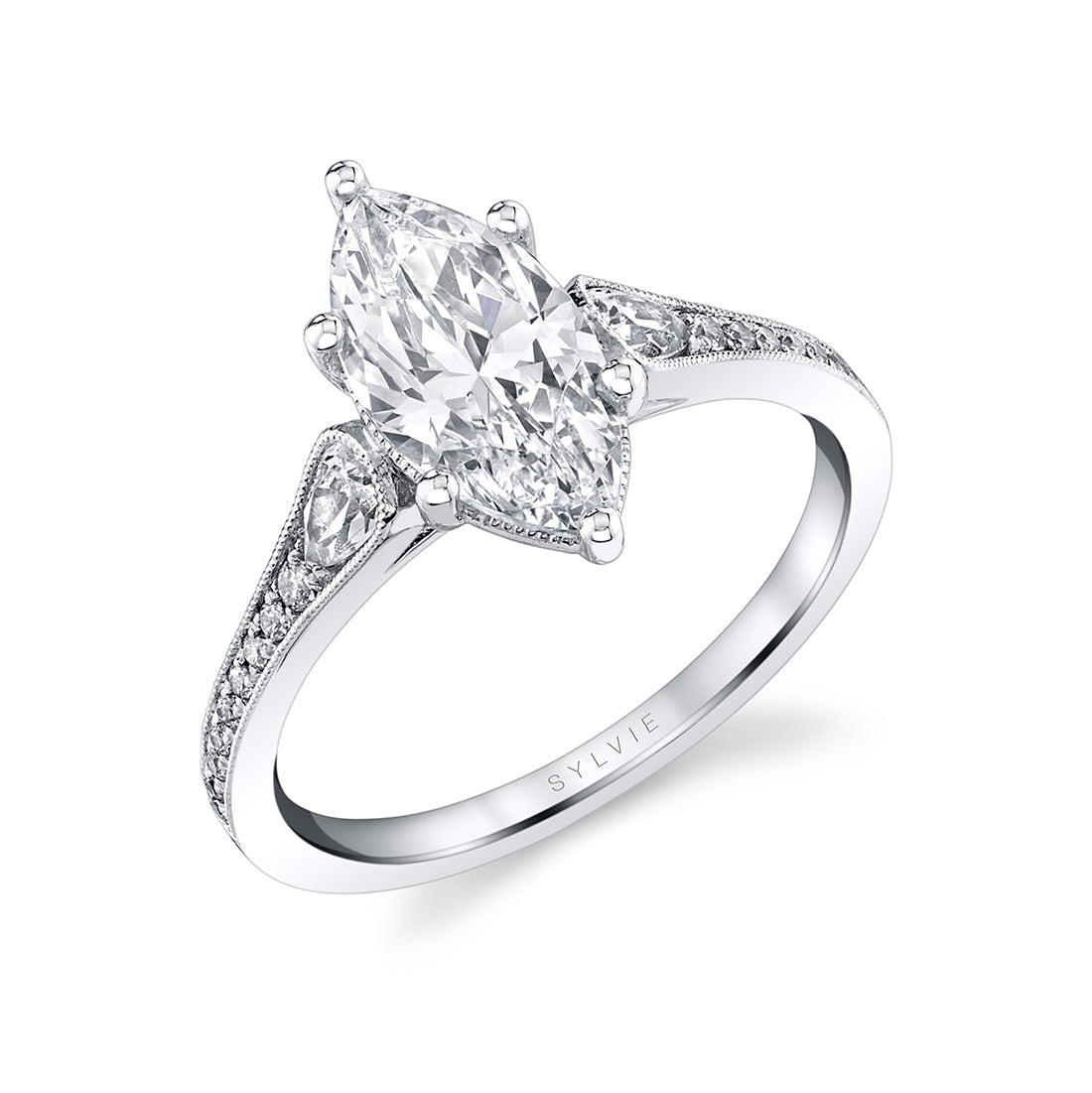 Unique Marquise Cut Engagement Ring - Esmeralda
