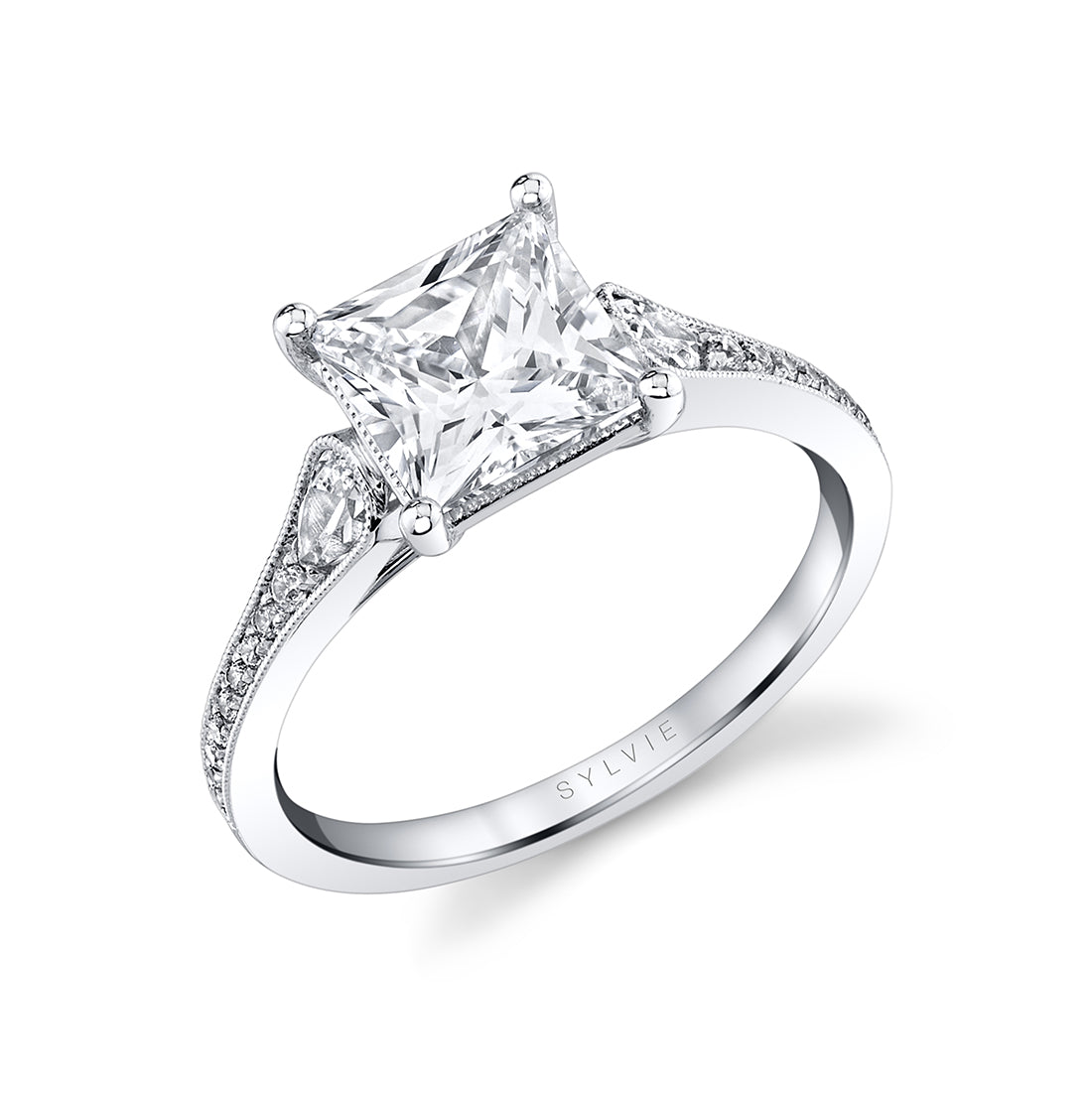 Unique Princess Cut Engagement Ring - Esmeralda