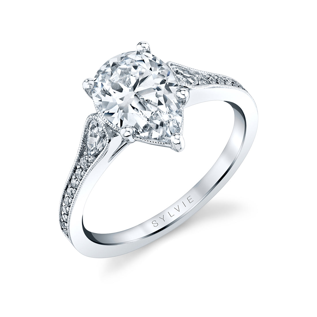 Unique Pear Cut Engagement Ring - Esmeralda