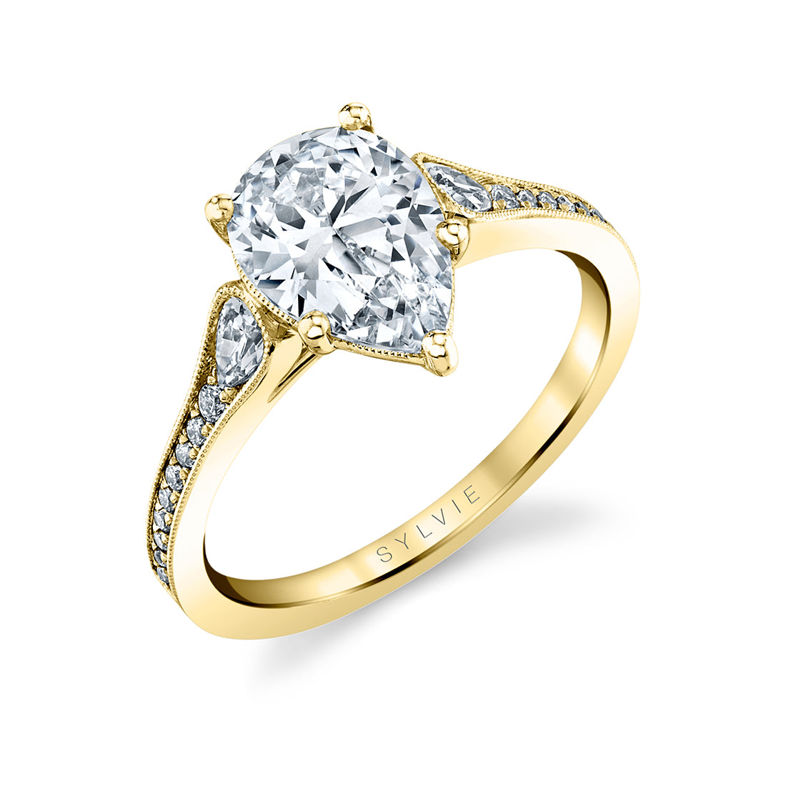 Unique Pear Cut Engagement Ring - Esmeralda