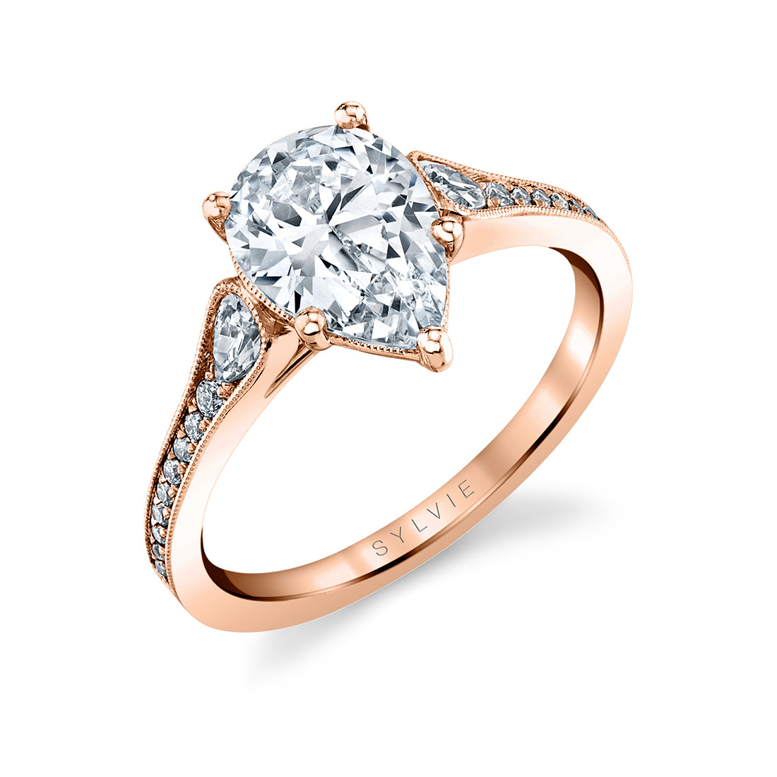 Unique Pear Cut Engagement Ring - Esmeralda