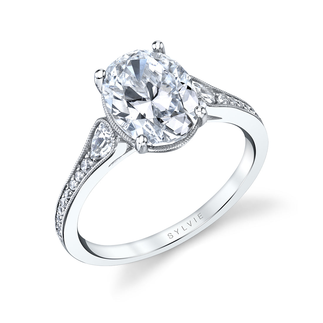 Unique Oval Engagement Ring - Esmeralda
