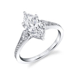 Unique Marquise Cut Engagement Ring - Esmeralda