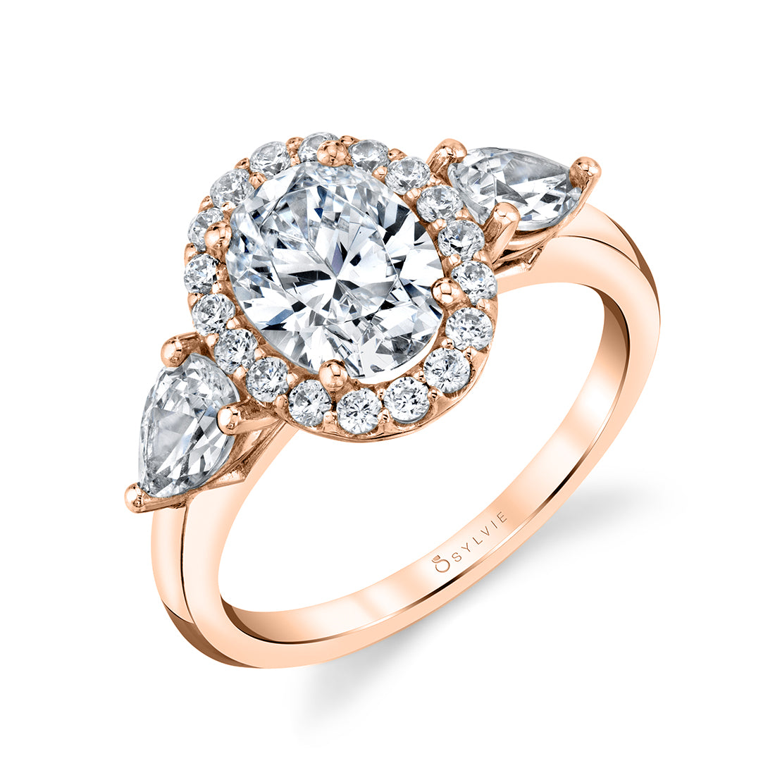 Three Stone Oval Engagement Ring - Lilliana