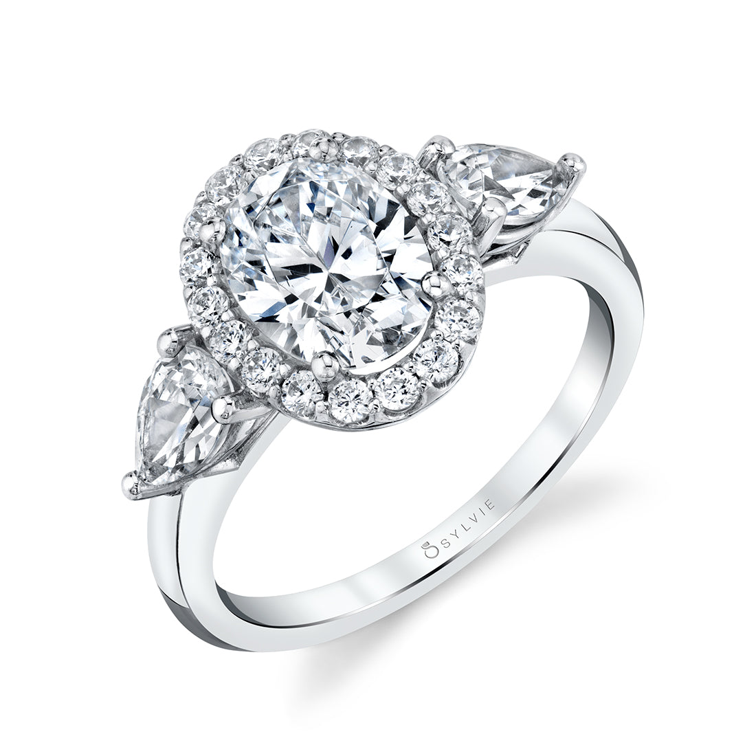 Three Stone Oval Engagement Ring - Lilliana