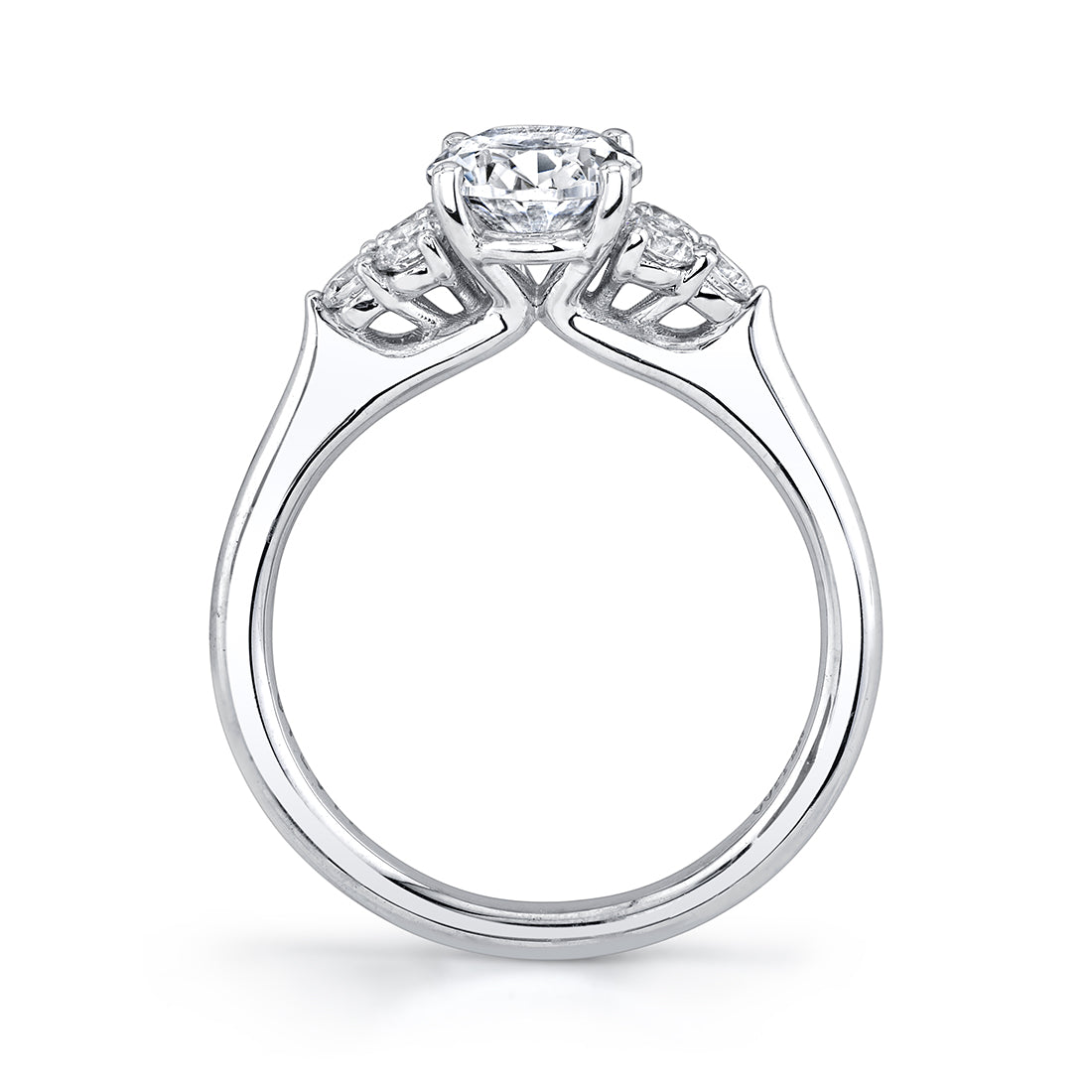 Oval Cut Engagement Ring with Side Stone Cluster - Skylar