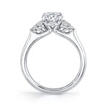 Oval Cut Engagement Ring with Side Stone Cluster - Skylar