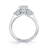 Oval Cut Engagement Ring with Side Stone Cluster - Skylar