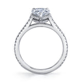 Cushion Cut Classic Hidden Halo Engagement Ring - Steffi