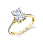 Radiant Cut Classic Hidden Halo Engagement Ring - Steffi