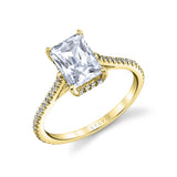 Radiant Cut Classic Hidden Halo Engagement Ring - Steffi