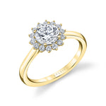 Unique Round Halo Engagement Ring - Farrah