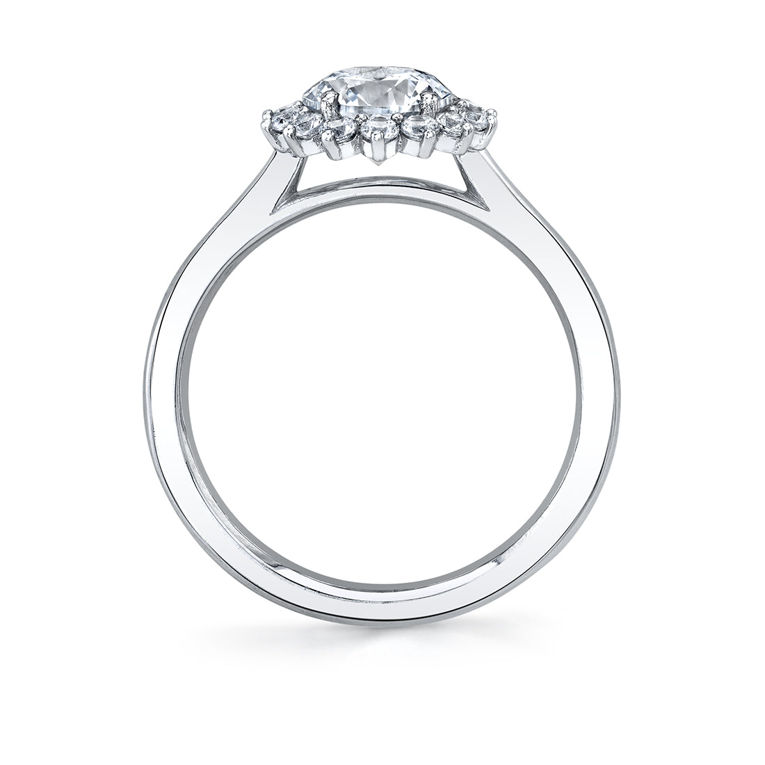 Unique Round Halo Engagement Ring - Farrah