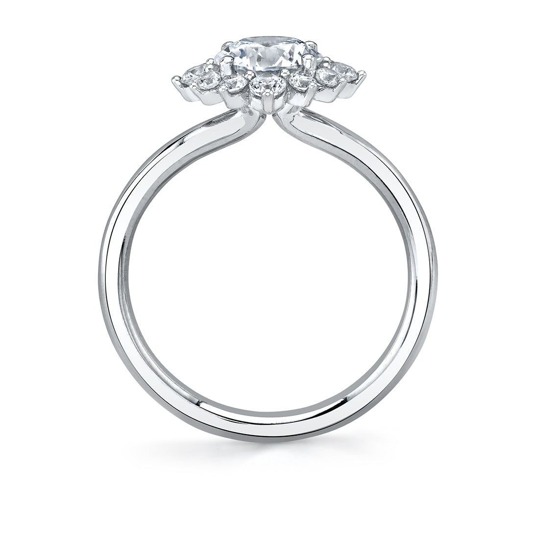 Unique Round Halo Engagement Ring - Farrah
