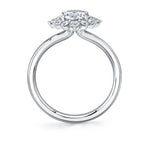 Unique Round Halo Engagement Ring - Farrah