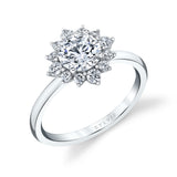 Unique Round Halo Engagement Ring - Farrah