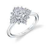 Round Cut Floral Engagement Ring - Alice