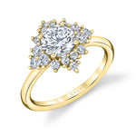 Round Cut Floral Engagement Ring - Alice