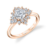 Round Cut Floral Engagement Ring - Alice
