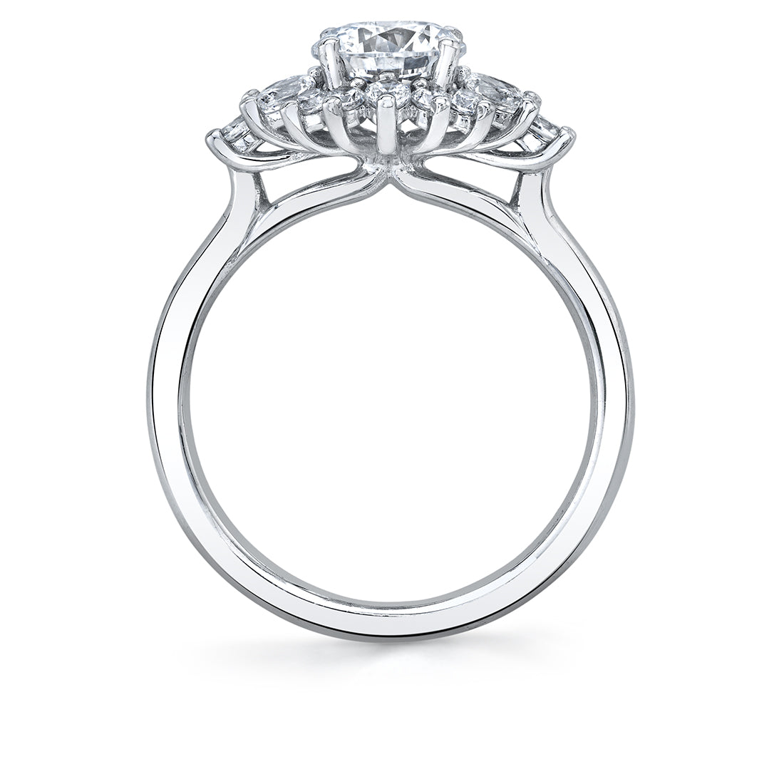 Round Cut Floral Engagement Ring - Amira