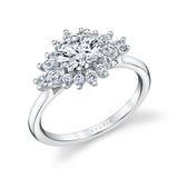 Round Cut Floral Engagement Ring - Amira