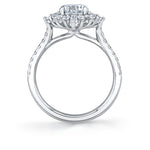 Round Cut Floral Halo Engagement Ring - Aspen