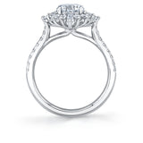 Round Cut Floral Halo Engagement Ring - Aspen