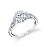 Oval Cut Unique Three Stone Engagement Ring - Bernice