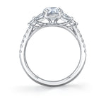 Oval Cut Unique Three Stone Engagement Ring - Bernice