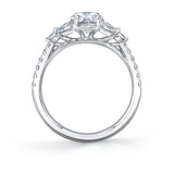 Oval Cut Unique Three Stone Engagement Ring - Bernice